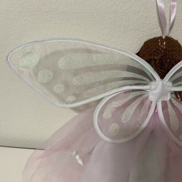 Pottery Barn Kids Designer Doll Butterfly Wings Fairy Pink Tulle Brown Hair - Picture 10 of 12